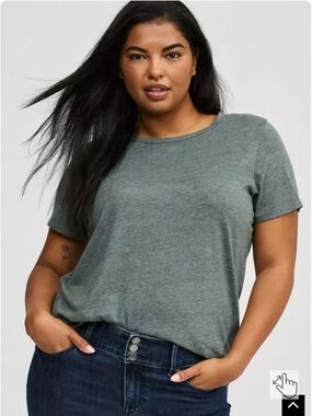 Torrid Everyday Signature Jersey Crew Tee Short Sleeve Darkest Spruce Size 0/12